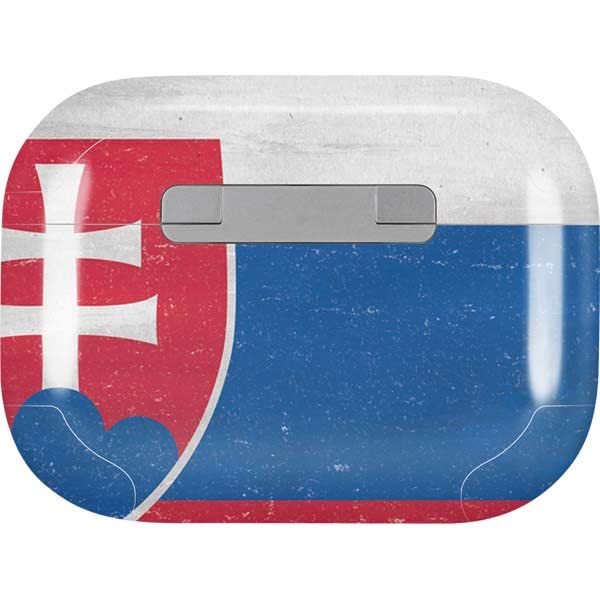 Skinit Decal Audio Skin Compatible with Apple AirPods Pro (2rd Gen, 2022) - Skinit Originally Designed Slovakia Flag Distressed Design