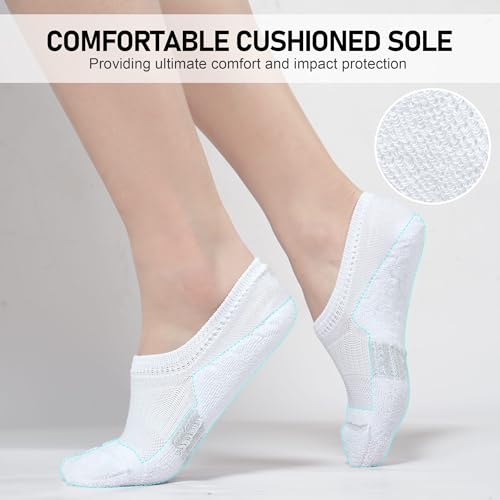 FAYBOX No Show Socks Womens Cushioned Low Cut Invisible Footies for Running Athletic Gym Ankle Socks 6 Pairs4