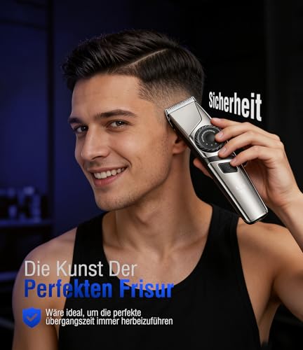 Haarschneidemaschine Profi, Haarschneider USB C-Ladung Trimmer Herren LED Anzeige, IPX6 Wasserdichte Präzisionstrimmer, <65 dB, Profi Barber Set für Herren zu Hause & Friseurladen USB C Kit