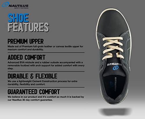 Image of Nautilus Westside Casual Work Shoe by FSI: Oil and Slip Resistant, Steel Safety Toe, Premium Leather Upper, N1420-Black