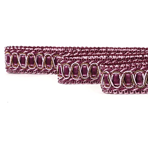 Fenghuangwu Braid Trim 6.5 Yard 1.1" Wide Woven Gimp Fabric Trim-Purple