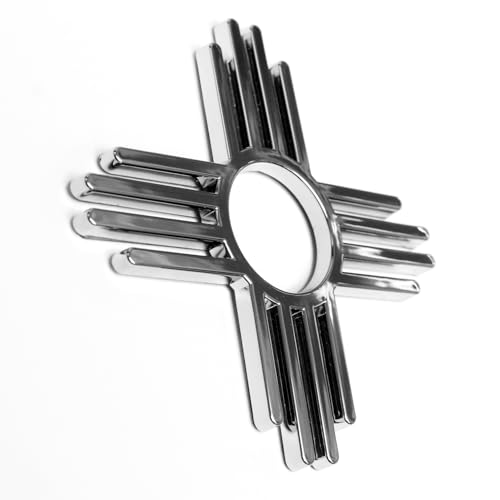 Image of Shine On Zia New Mexico Chrome Car Emblem | Car Decal Sticker | 3D Auto Badge