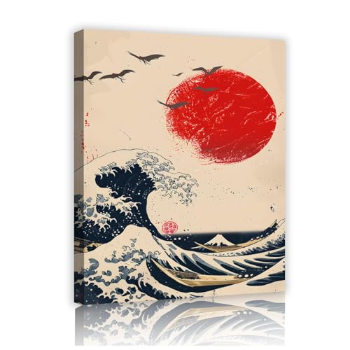 Tableau ukiyo-e japonais vagues mer pour rafraîchir la décoration murale de votre salon