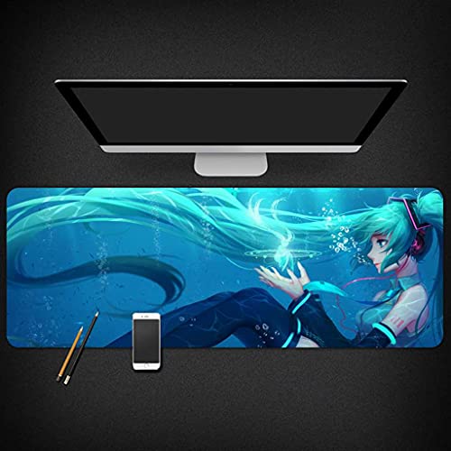 Tapis de souris XXL Blue Seabed pour un bureau setup gaming fille animée