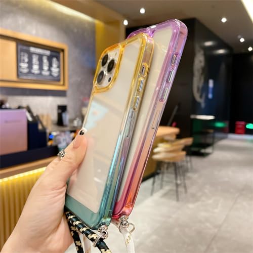 Couverture en TPU souple avec corde iPhone 14 Pro Max dégradé