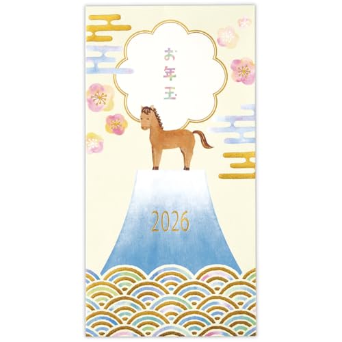 ホールマーク ポチ袋 お札用お年玉袋 お札用 箔 富士青海波うま 847852