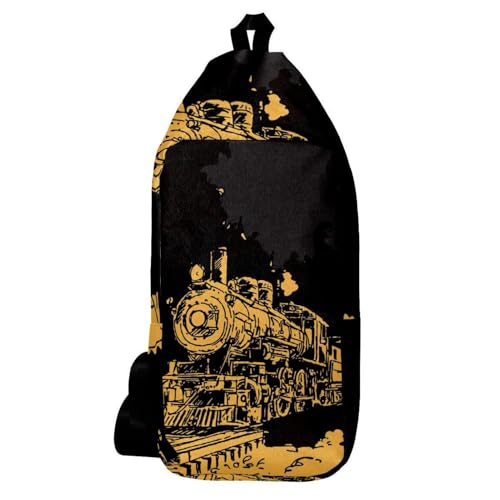 Sac à dos à bandoulière en forme de train d'encre dorée pour éviter l'encombrement