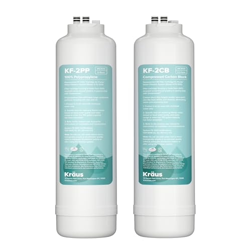KRAUS Replacement Filter Cartridges for Purita 2-Stage Under Sink Water Filtration System with Carbon Block and Polypropylene Filters (Set of 2), FC-101