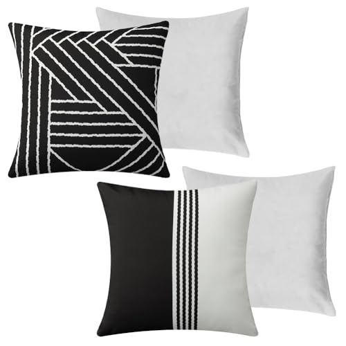 Housses de coussin d'extérieur imperméables à rayures avec inserts d'oreiller inclus pour banc
