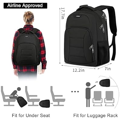 Black Laptop Backpack for Men Women, School Backpacks for Teen Boys and Girls, Lightweight Backpack Personal Item Bag, 15.6 Inch Water Resistant College Bookbag, Computer Bag Gift for Men & Women