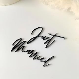 "Just Married" Acrylic Cake Topper - Personalized Wedding Decor, Elegant Anniversary Keepsake for Wedding Reception & Party