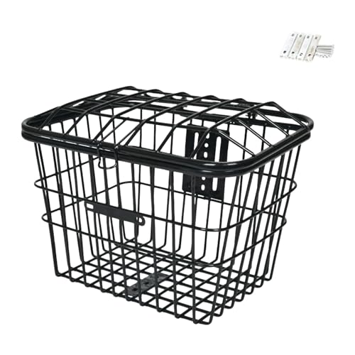 Panier de rangement pour vélo fil métallique conteneur robuste noir - 7