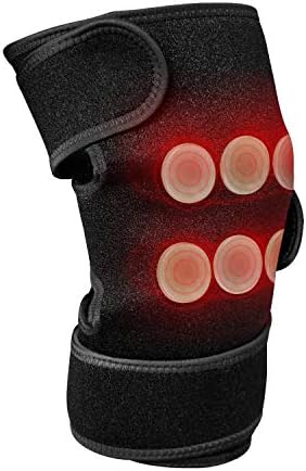 UTK Heated Knee Brace Wrap for Pain Relief, Far Infrared Heating Pads Therapy for Knee and Leg - 6 Jade Stones, 3 Heat Settings, EMF Free, Auto Shut Off