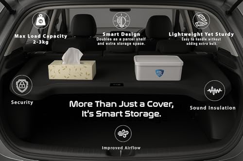 Image of BLUE JAY Parcel /Dicky Tray Compatible for MG Windsor EV (SEP 2024-Till Date) | Injection Moulded OEM Type Adjustable Parcel Tray | Rare Luggage Cover | Black