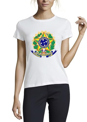 T-shirt Brésil femme coton blanc finitions de qualité supérieure