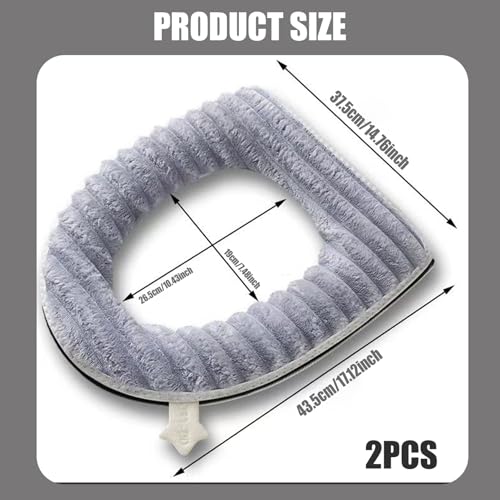Funda para asiento de inodoro lavable con cremallera, juego de 2 piezas elásticas a cuadros 4