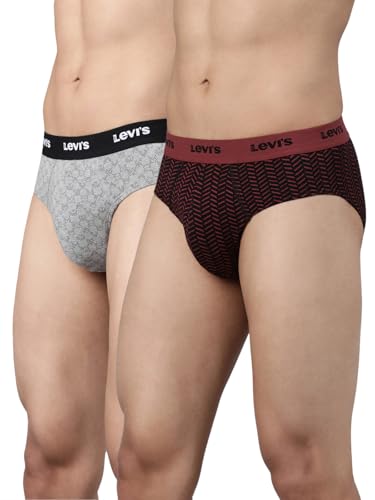 Image of Levi's 021 Brief for Men | Cotton Stretch Fabric | Printed Men's Underwear | Breathable | Anti-Roll Waistband | Extra Supportive Gusset | Functional Fly | Dual Layer 3D Pouch | Tagless | Pack of 2