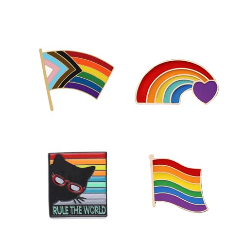 Image of Pride Pins Bulk, 8PCS Rainbow Pins for Backpack, Jackets, Shirts, Brooch, Suit Lapels, Bag, Pride Ally Flag Buttons Bulk, for Gay Lesbian LGBTQ Accessories Gifts