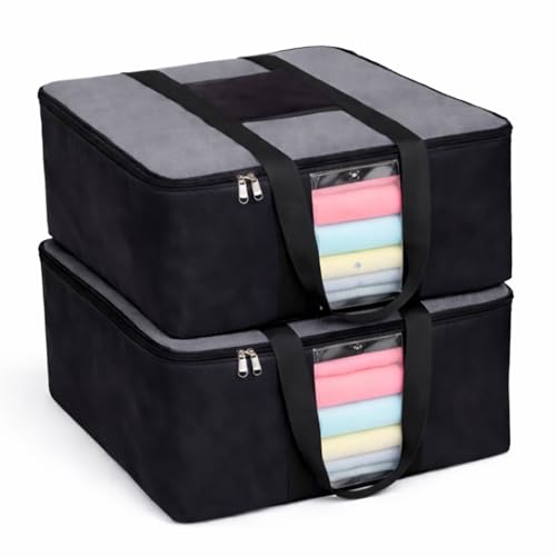 Image of EASY HOME 33L Closet Storage Bags for Clothes Large| Premium Wardrobe Bag with Zip Closure | Moisture Proof Nylon Garment Cover for Sarees, Heavy Quilts & Blankets