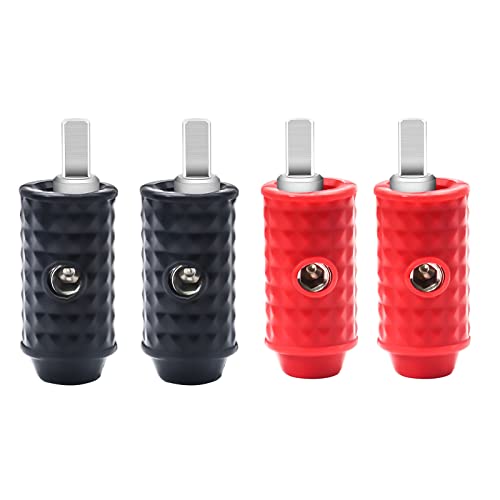 Recoil WR48Q Two Pairs Amplifier Power/Ground Input Wire Gauge Reducer Brass 4 Gauge to 8 Gauge with Red/Black Silicon Covers, Marine-Grade Satin Chrome Finish