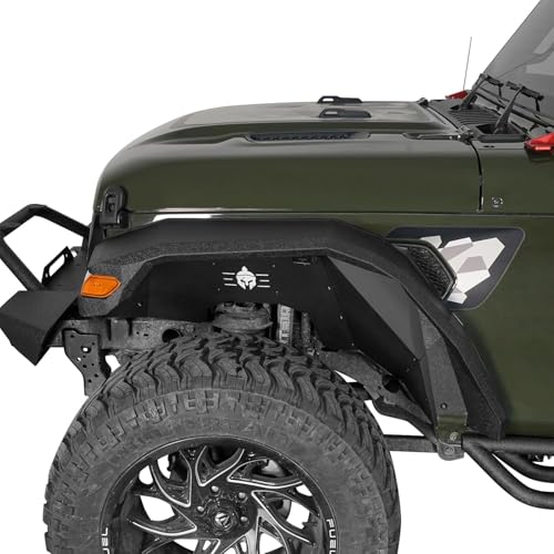 Hooke Road Gladiator JT 11.2" Wide Flat Fender Flares Compatible with 2020-2025 Jeep Gladiator JT, 4PCS Front & Rear Off Road Texture Steel Flares