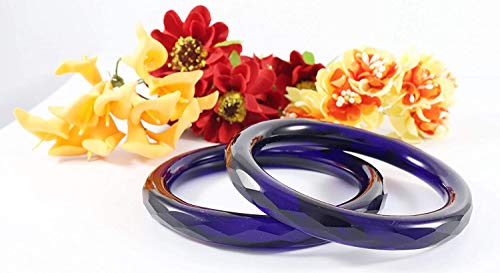 Image of ZULKA Get your traditions Glass With Diamond Pattern Glossy Finished Kada Set For Women and Girls