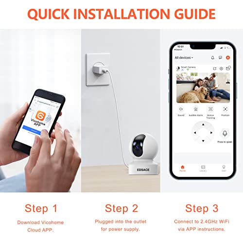 Indoor Camera With Motion Detection Wireless Security Camera For Home Security 3 Days Free Cloud Storage Baby Camera Pet Camera With Phone App Smart Dome Camera House Keeping Cameras With 2 Way Audio #TOP7