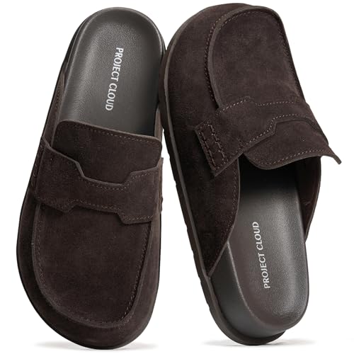 Image of Project Cloud 100% Genuine Leather Womens Clogs - Plush & Soft Insole with Arch Support Non Slip Mules & Clogs for Women Footwear - Water Resistant Women Shoes (Foamy)