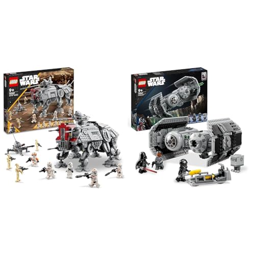 LEGO 75337 Star Wars Le Marcheur at-Te, Jouet, Construction de Figurines de Droïdes & Star Wars Le Bombardier TIE, Kit de Maquette à Construire, Vaisseau avec Figurine de Droïde Gonk et Minifigurine