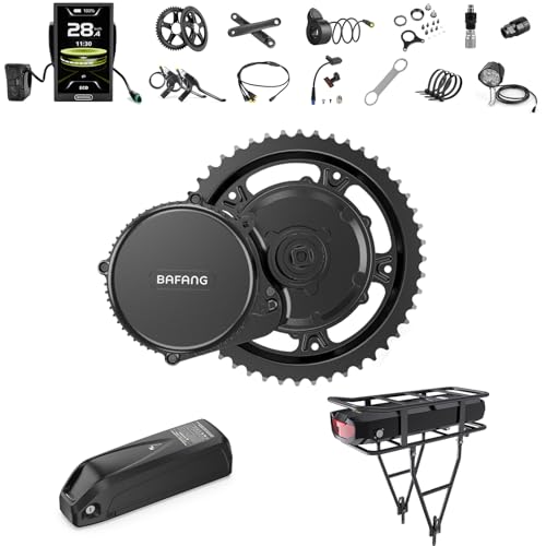 BAFANG MOTORE CENTRALE 48V 750W – Kit conversione BBS02B con batteria (opzionale) e display LCD per movimento centrale 68-73 90-100 mm, Kit bici elettrica 8fun BBS02 G340, protocollo CAN