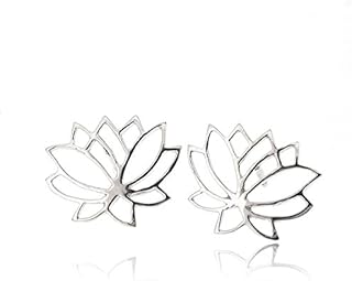 Sovats Lotus Flower Earring For Women 925 Sterling Silver Rhodium Plated - Simple, Stylish Stud Earrings&Trendy Nickel Free Earring