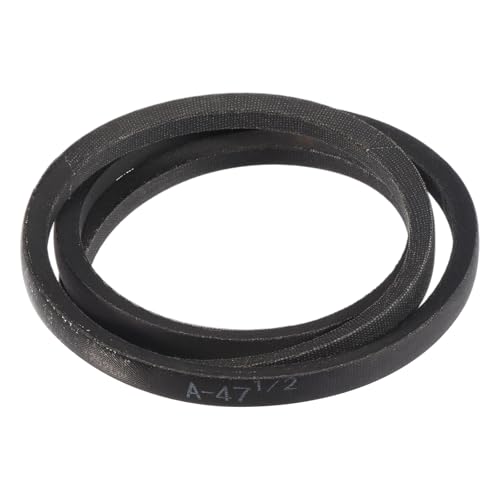 Image of uxcell A47 1 /2 Classic Wrapped V-Belt, 50 inch Outside Circumference Wrapped Industrial Rubber V-Belt A Profile V-Belt for Industrial Machinery Equipment, Black