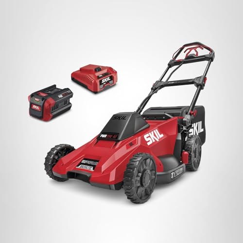 SKIL PWR CORE 40 Brushless 40V 20-Inch Self-Propelled Mower Kit, Includes 6.0Ah Battery and Auto PWR JUMP Charger - SM4910C-11