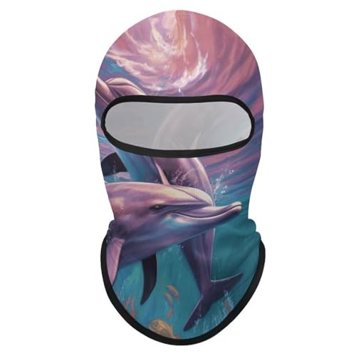 Balaclava para hombres, máscara para esquí y ciclismo con diseño de delfines, cubreboca y cuello para invierno