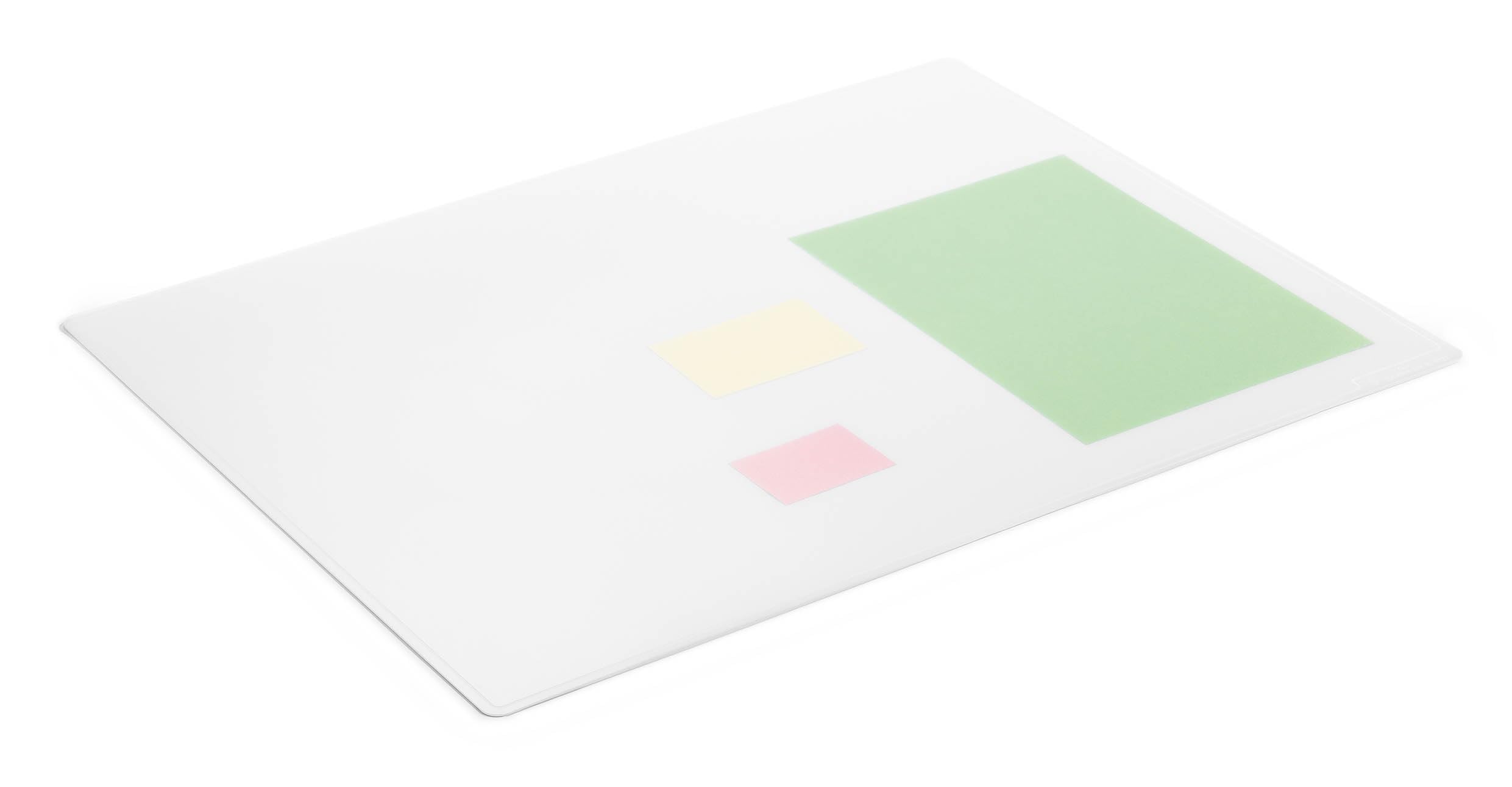 Durable Vade de escritorio con surco decorativo, 65 x 50 cm, antideslumbrante, antideslizante, polipropileno, fabricado en Alemania, transparente