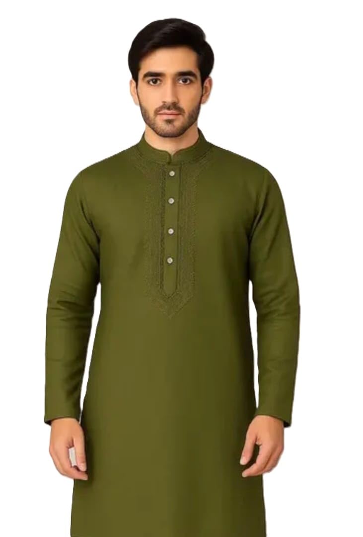 Men's Embroidered Kurta, Mandarin Collar, Full Sleeves, Ethnic Wear-picture-25