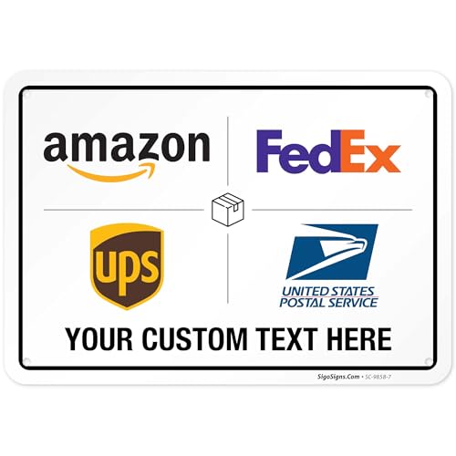 Image of Custom Package Delivery Sign, Delivery Instructions, 10x7 Inches, Rust Free .040 Aluminum, Fade Resistant, Made in USA by Sigo Signs