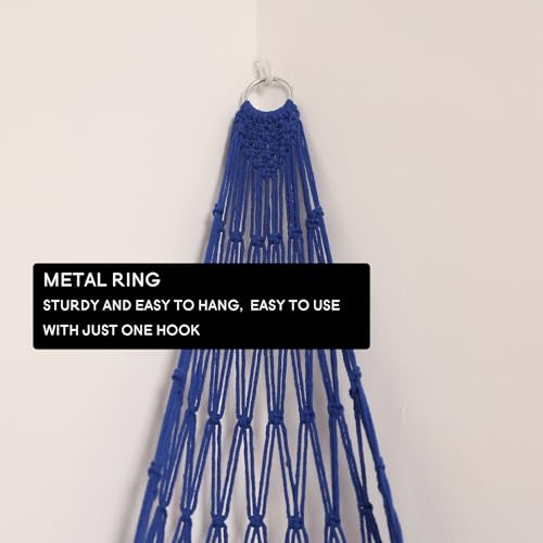 Image of Amdermi Novel Stuffed Animal Hammock Corner Hanging Net for Stuff Aniaml Storage Macrame Toy Display Plush Toy Holder-Perfect for The Tiny Space Walls (blue, XXL)