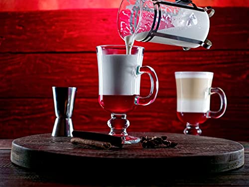 Image of 250 ML Glass Coffee Mug Set, with Convenient Handle, Tea Glasses for Hot /Cold Beverages, Thermal Shock Resistant, Tempered Glass, Mugs for Cappuccino (Cappuccino Coffee Mug 250 ml, 2)