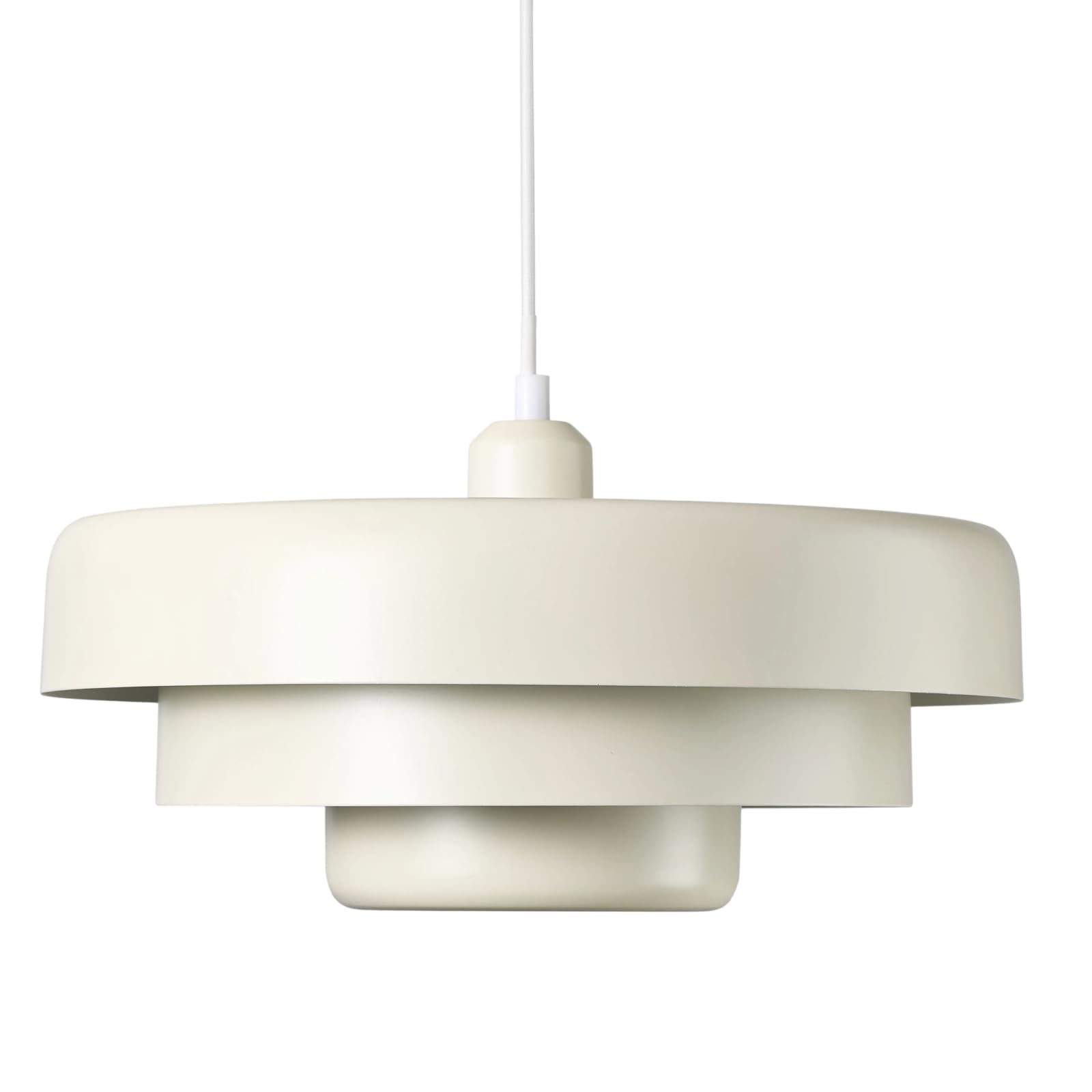 draadwerk® Pendelleuchte Oona | Hängeleuchte aus 3 Metall-Lampenschirmen | Modernes, klares Design | Für Wohnzimmer, Esszimmer, Schlafzimmer (Creme)