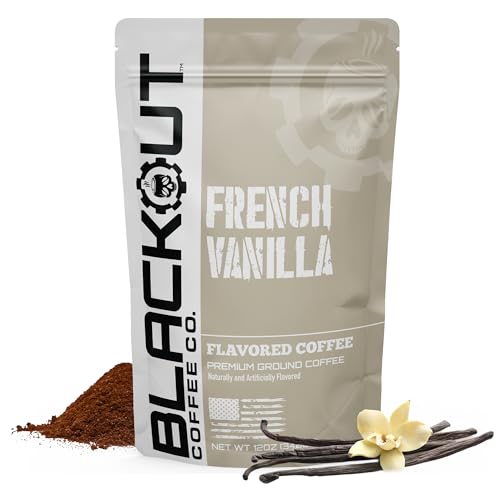 Blackout Coffee French Vanilla Flavored Ground Coffee – Smooth Taste,
