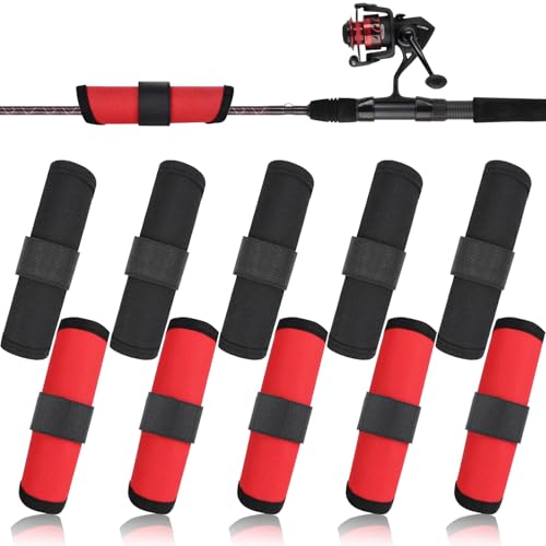 KPEPIX 10 Pcs Fishing Lure Wraps - Hook & Lure Protectors Covers for Safe Bait Storage - Rod Covers Bait Shield with Hook and Loop Fastener - Fishing Accessories
