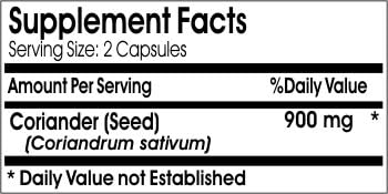 Coriander Seed 900mg ~ 180 Capsules - No Additives ~ Naturetition Supplements