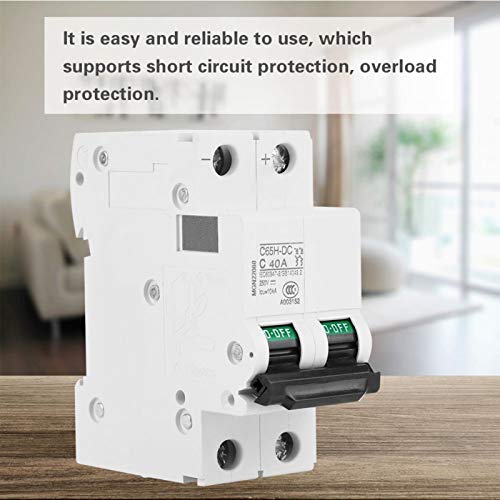 2P C65H-Dc 250V Dc Miniature Circuit Breaker Din Rail Photovoltaic Switch For Solar Panels Grid System White(40A) #TOP5