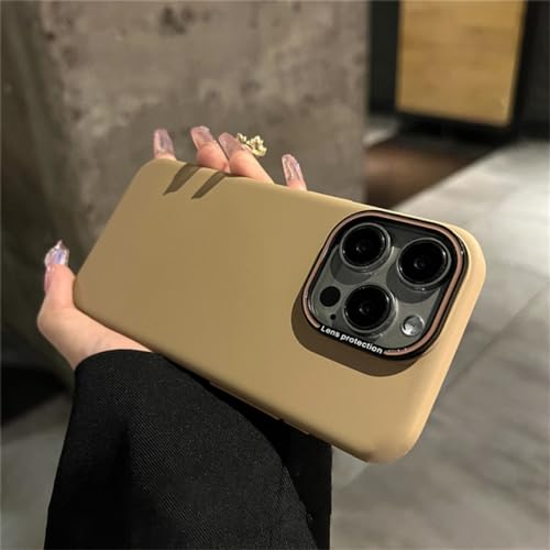 Protection arrière d'objectif en métal sur coque iPhone 13 kaki pour le quotidien