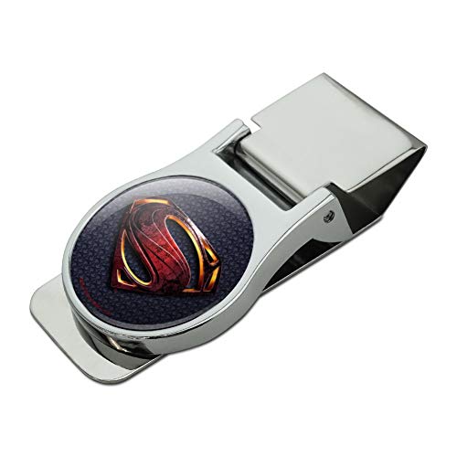 GRAPHICS & MORE Justice League Movie Superman Logo Satin Chrome Plated Metal Money Clip