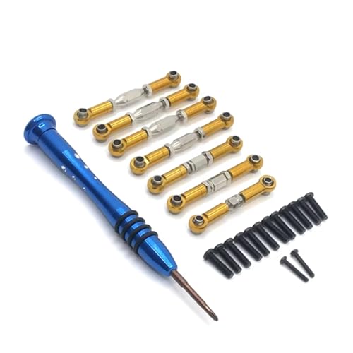 RC修理部品 For WLtoys 144010 01 02 124018 124017 124016 124019 メタルアップグレード RCカーパーツ プルロッド リモートコントロールアクセサリー(Yellow)