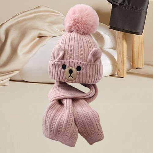Children's Knitted Hat and Scarf Set for Winter Activities3