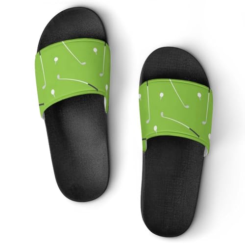 Cartoon Golf Ball And Stick PVC Slippers Sandals for Women Men Open Toe Soft Cushioned Non-Slip Sandal for Indoor Outdoor