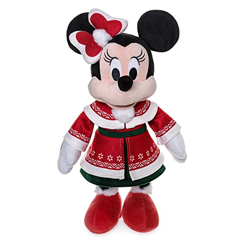 Disney Store Minnie Festive de Taille Moyenne, 42 cm, Personnage en Peluche avec Une Veste et Un Pompon en Peluche, détails brodés et Finition Douce -...